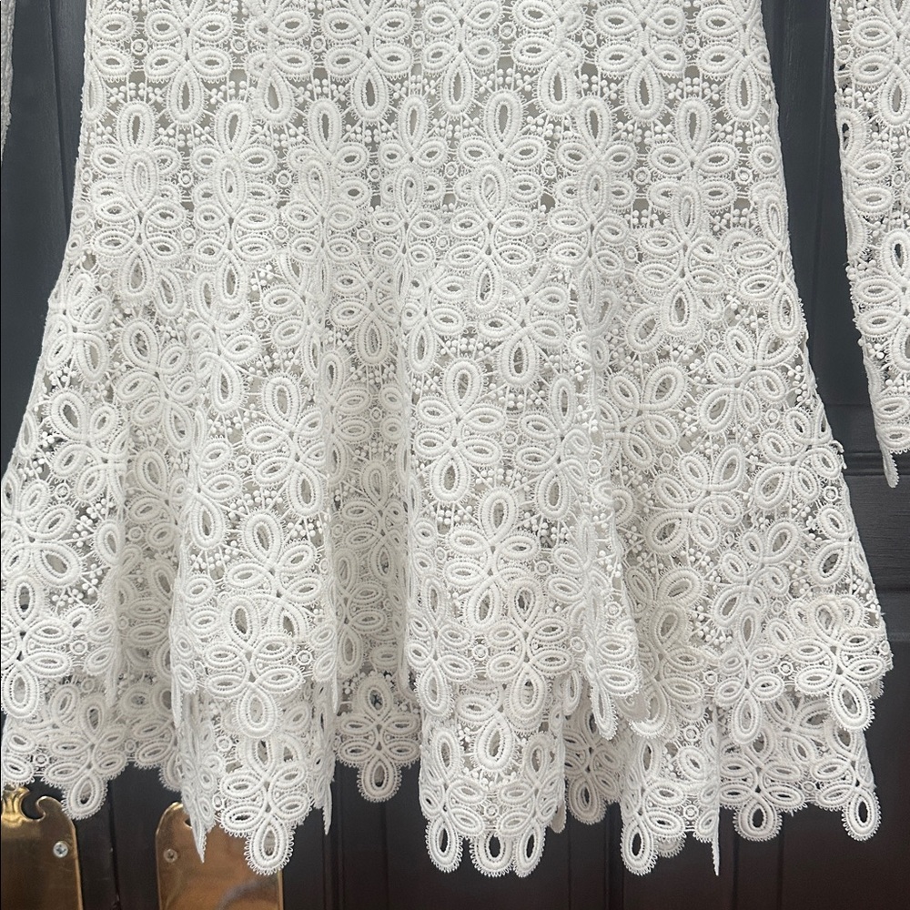 Jonathan Simkhai White Crochet Lace High-Neck Mini Dress - Picture 7 of 15